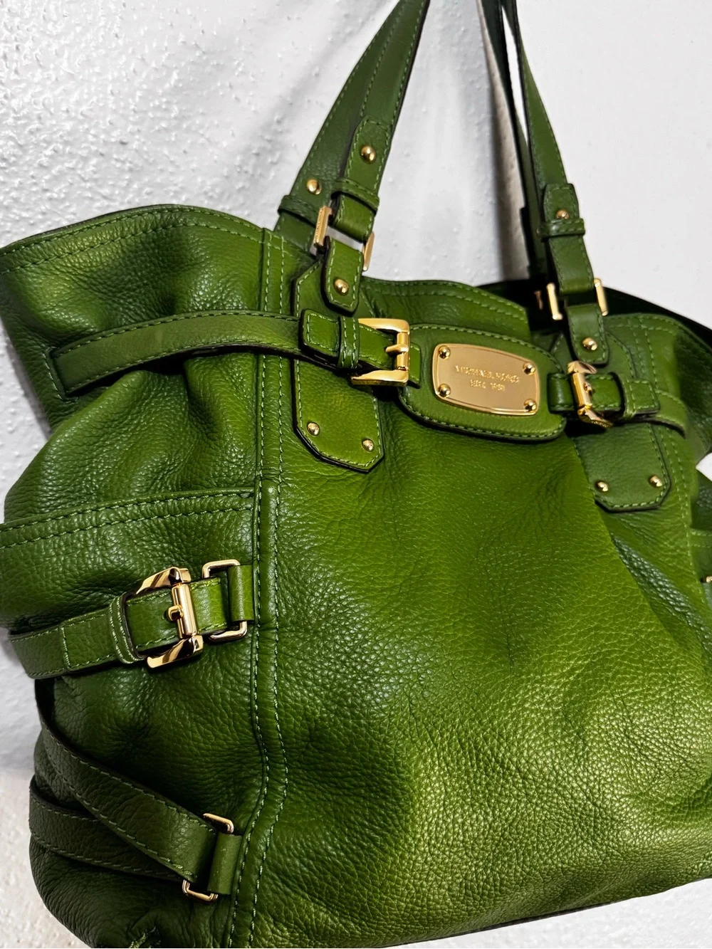 Michael Kors Gansevoort Lime Green and Gold Hardware